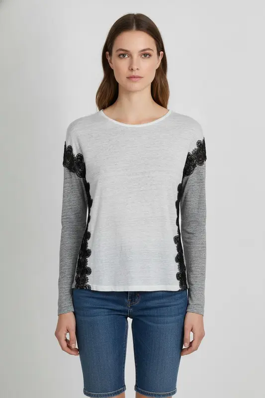 Tunique Grise et Noire - Taille S/36