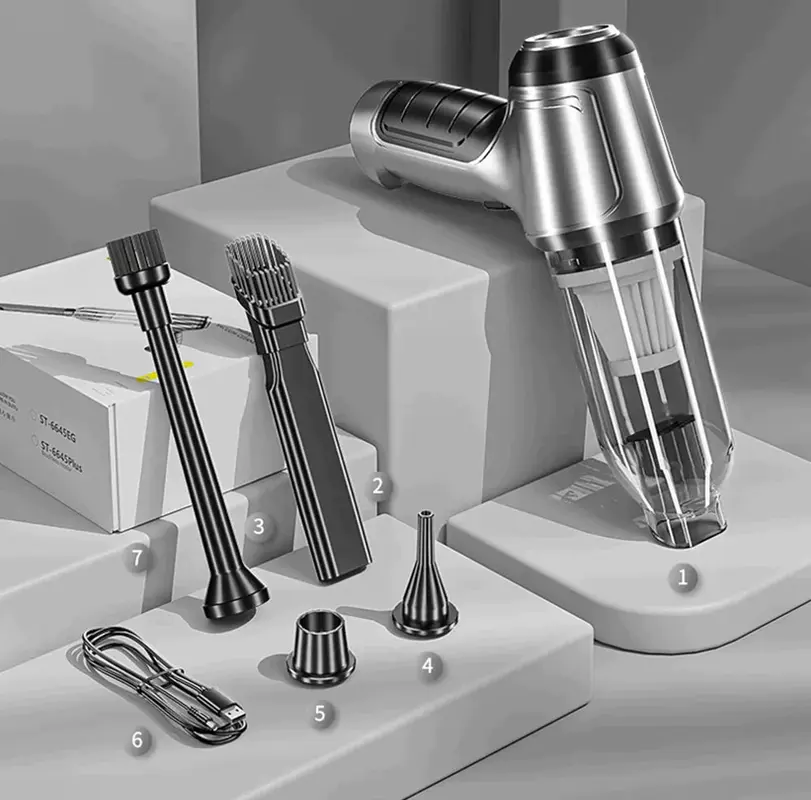 TurboCleaner - Mini aspirateur à main sans fil 3-en-1
