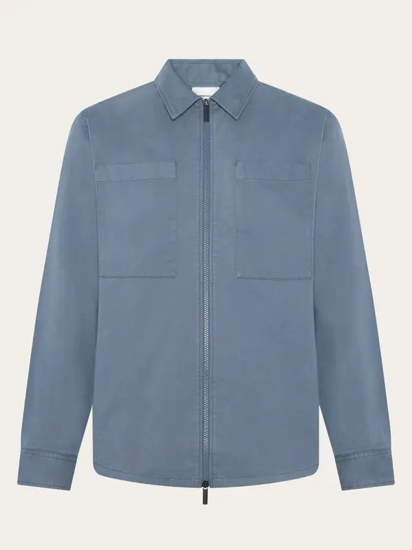 Twill zip overshirt - Vintage Indigo