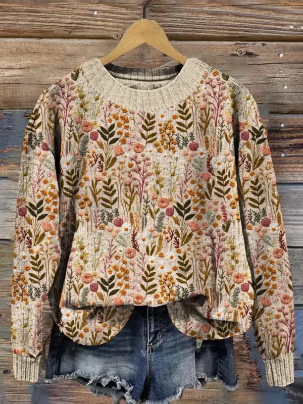 Uma - Pull ample imprimé petites fleurs
