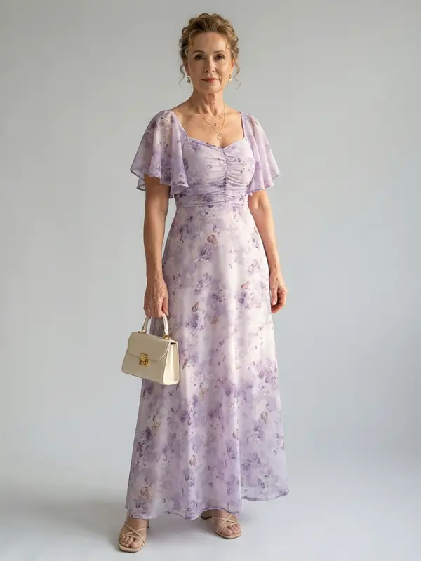 Vaelis - Robe Midi Fleurie Élégante