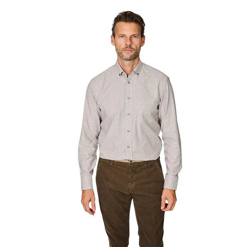 Van Laack Hommes chemise manches longues homme marron Roy-TF