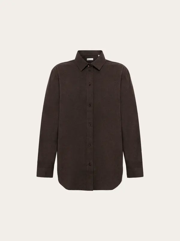 Vega relaxed flannel shirt - Chocolate Torte
