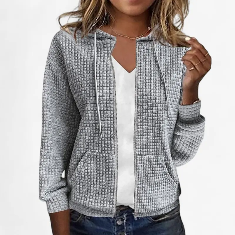 Veste à capuche femme zippée manches longues