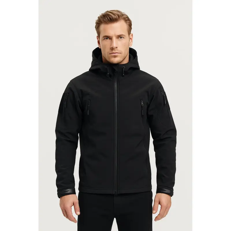 Veste à capuche homme fonctionnelle, zip et poches multiples