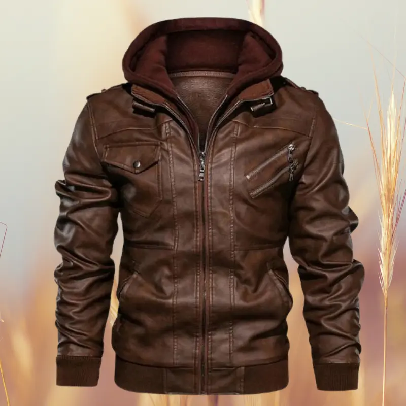 Veste biker homme en simili cuir, coupe ajustée intemporelle
