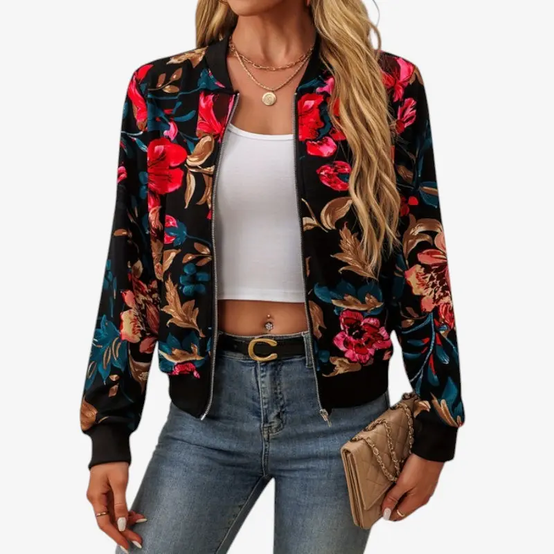 Veste bomber femme à motif floral
