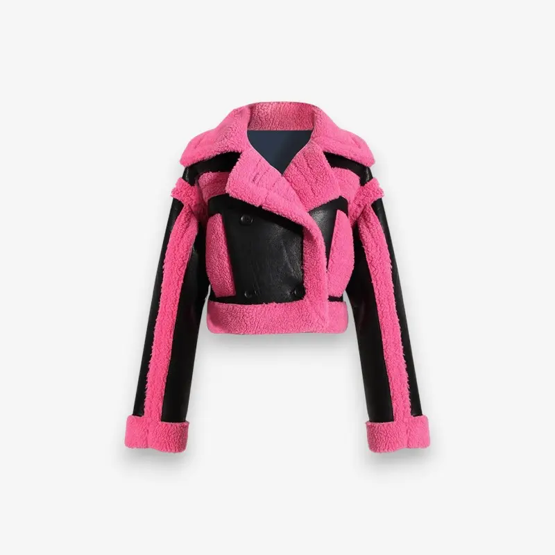 Veste boutonnée à col à revers manches longues