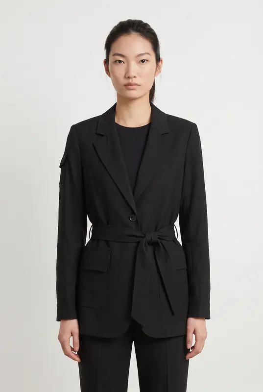 Veste Ceinturée Noire - Taille XS/34