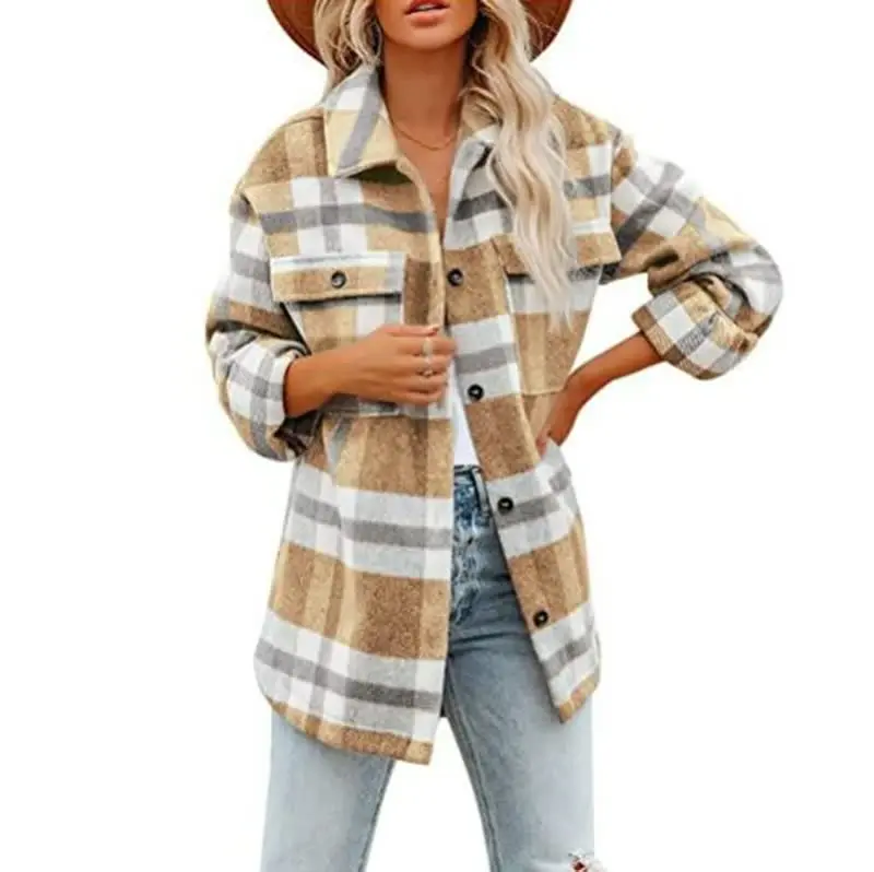 Veste-chemise à carreaux Zora oversize