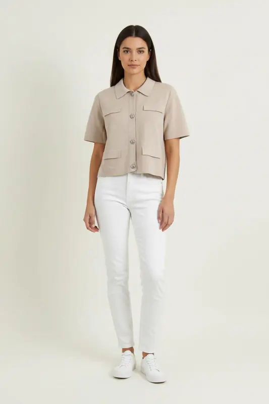Veste Courte Beige - Taille M/38
