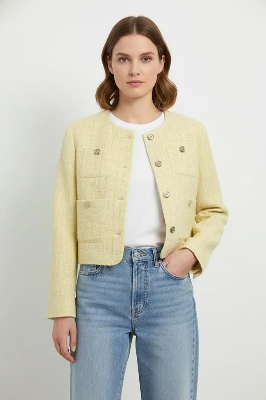 Veste Courte Jaune - Taille XL/42