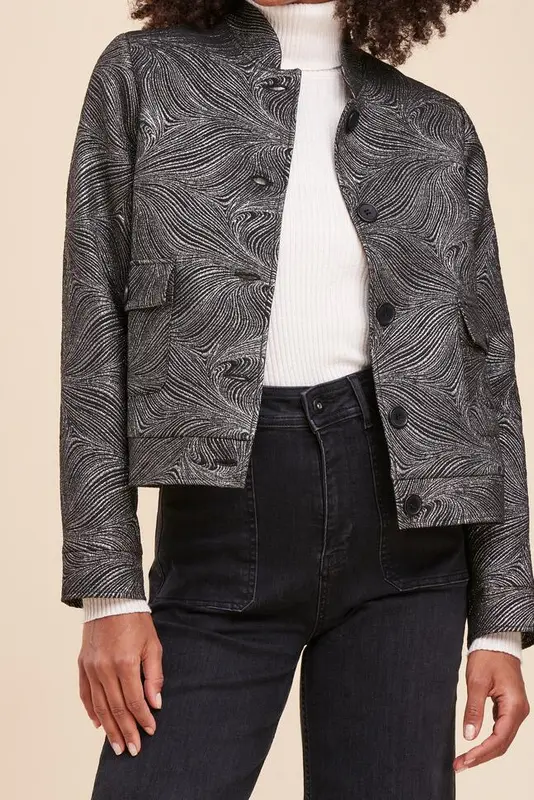 Veste courte tissu jacquard - 36