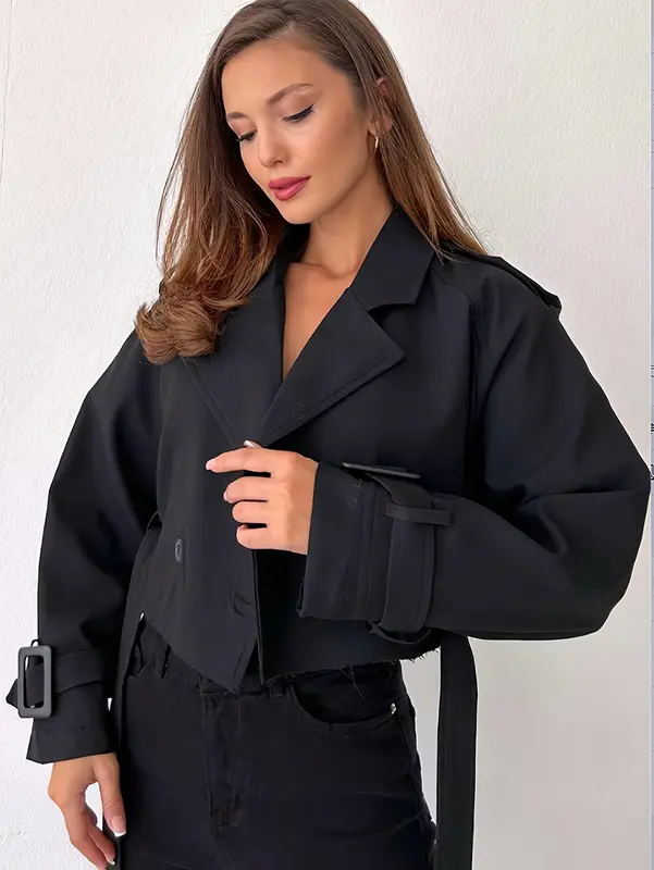 Veste courte vintage avec ceinture