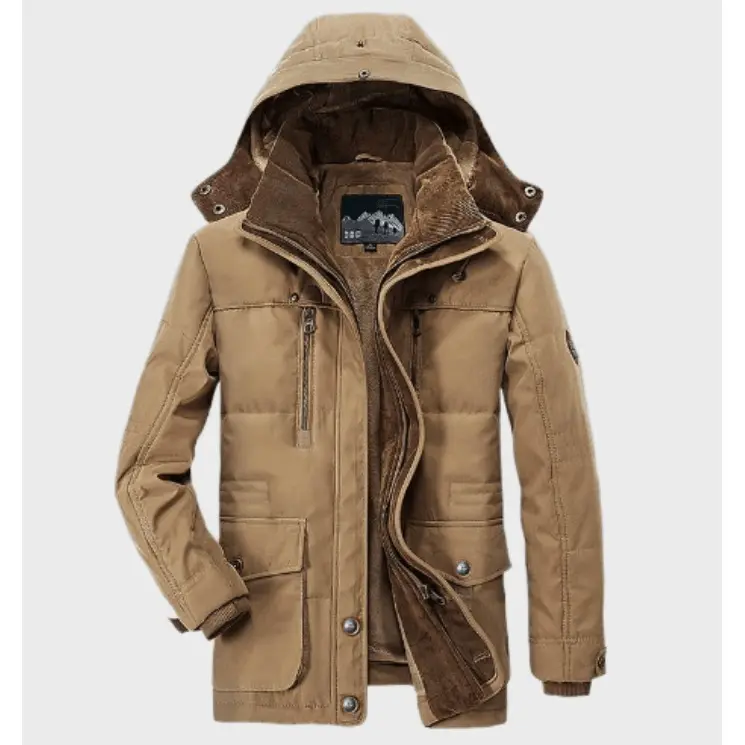 Veste d'hiver homme à capuche et poches profondes