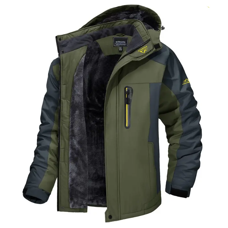 Veste d'hiver homme en tissu technique, coutures étanchées