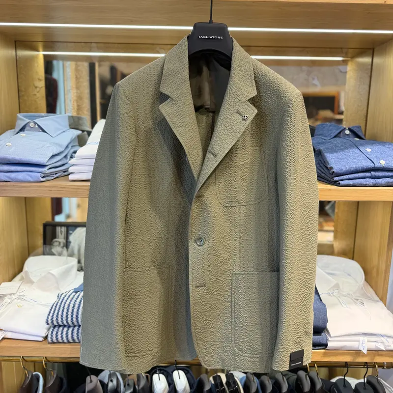 Veste double usage seersucker kaki clair