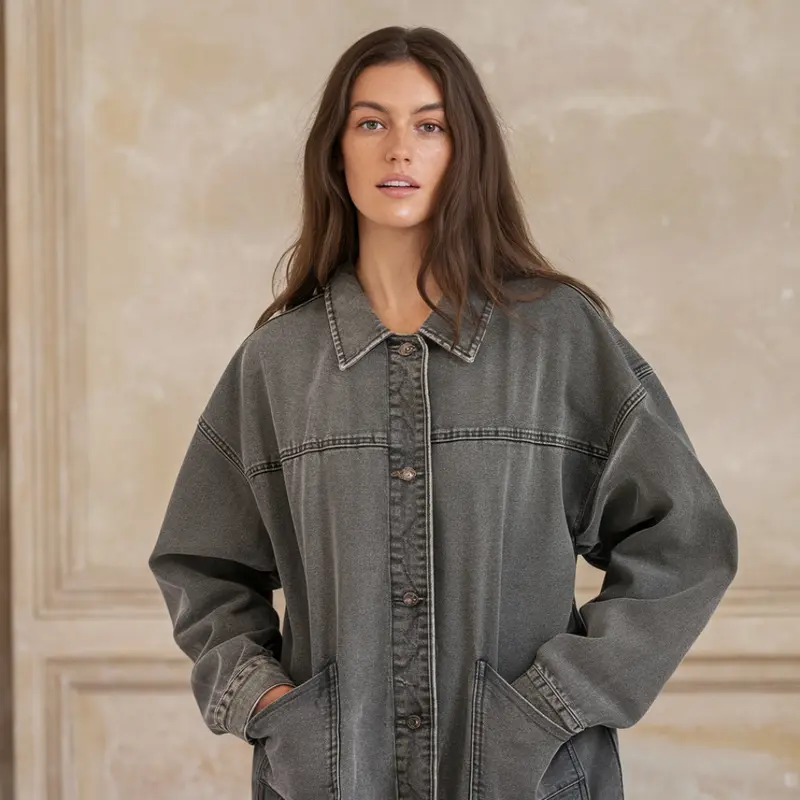 Veste Ella manches longues poches avant coupe décontractée