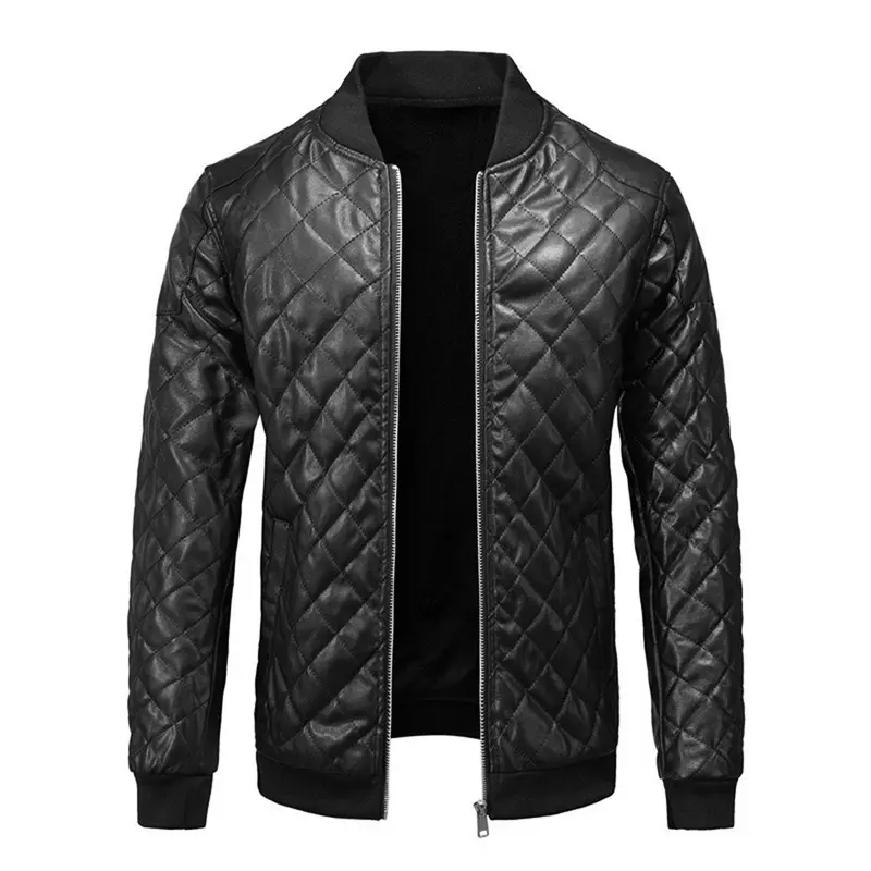 Veste en cuir homme coupe slim, style classique moderne