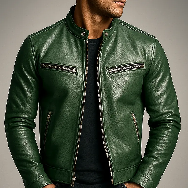 Veste en cuir homme style vintage, patine authentique