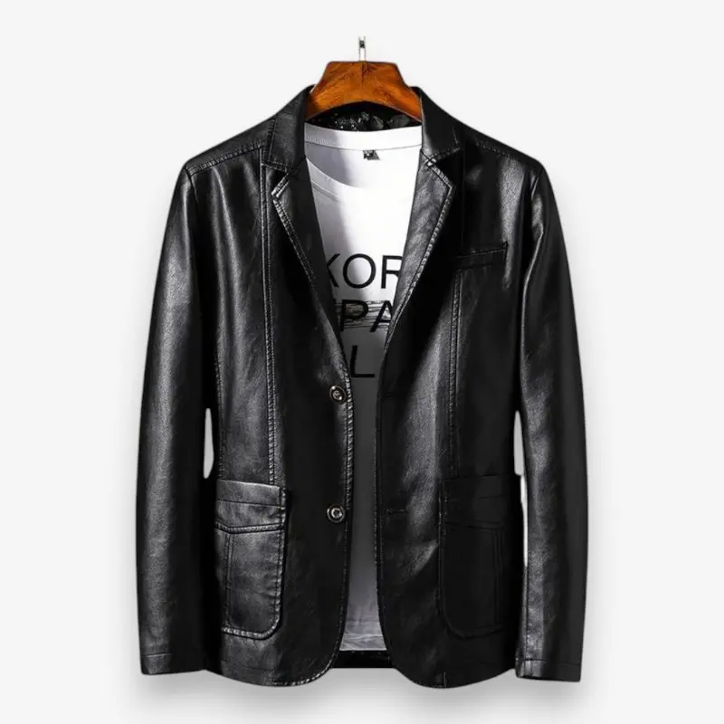 Veste en cuir manches longues