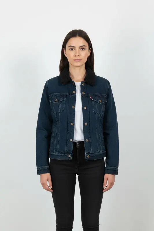 Veste en jean Bleu et Noir - Taille S/36