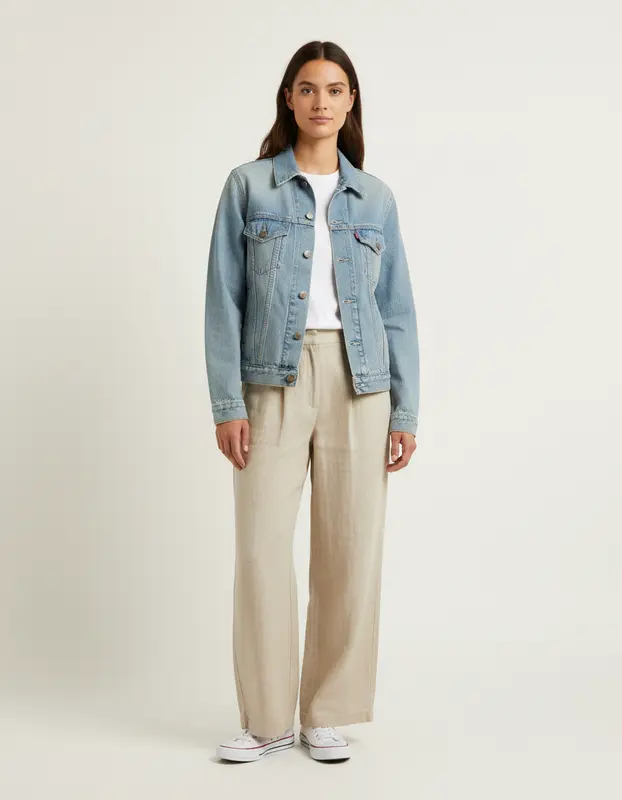 Veste en jean bleue avec dessin - Taille S/36
