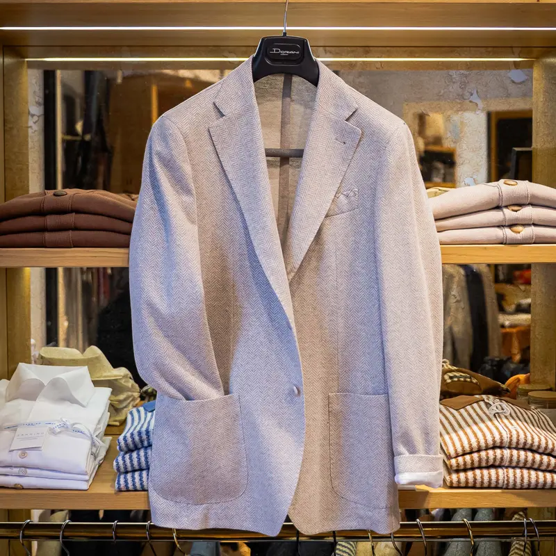 Veste en jersey de coton lin gris perle