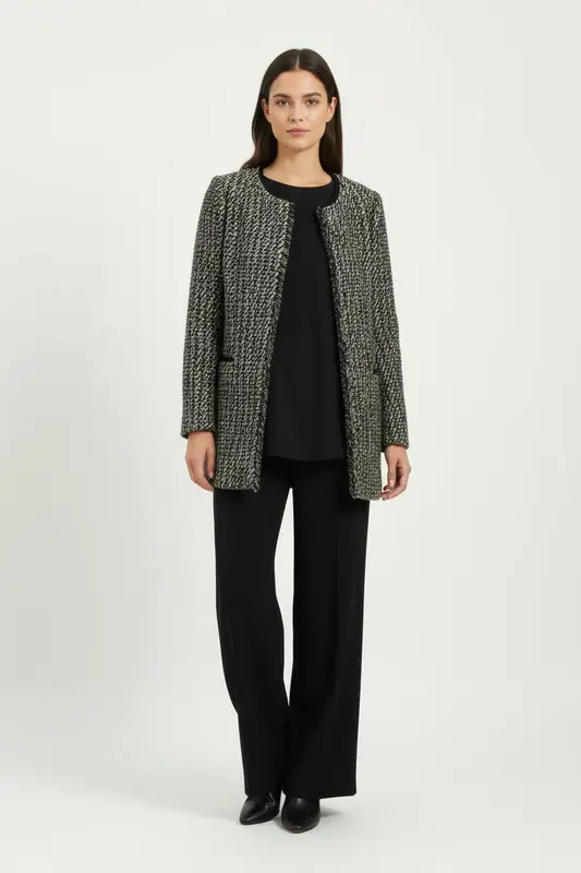Veste en Laine Noir et Blanc - Taille M/38