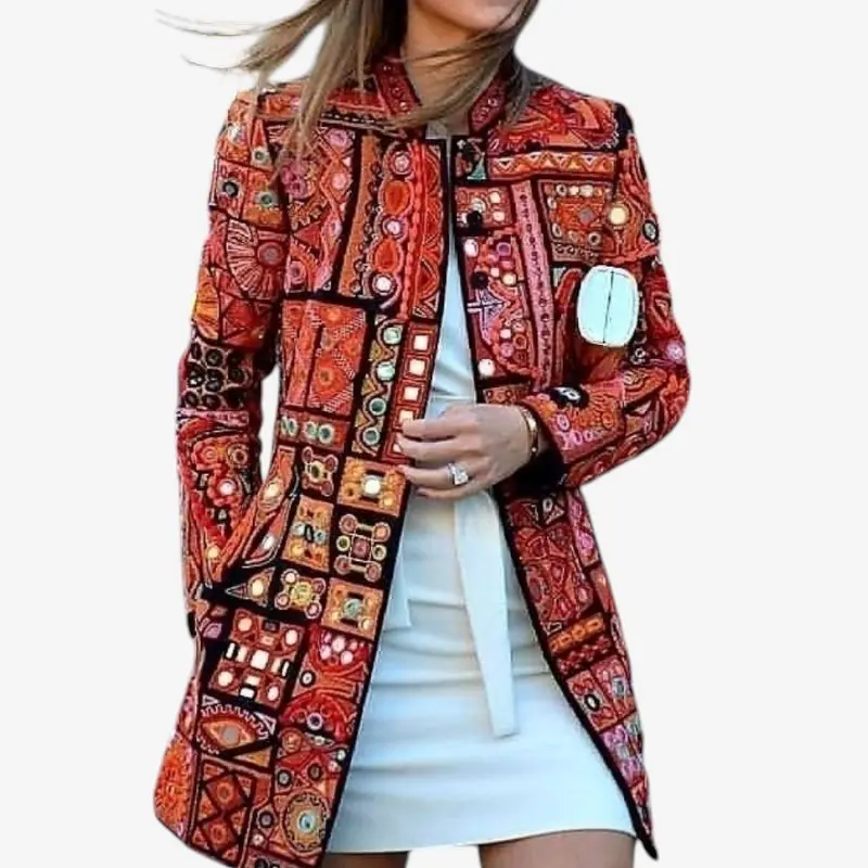 Veste femme ample manches longues imprimée