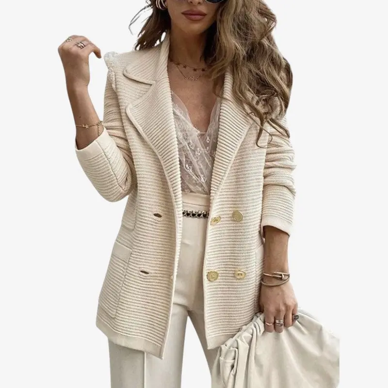 Veste femme col avec double boutonnage