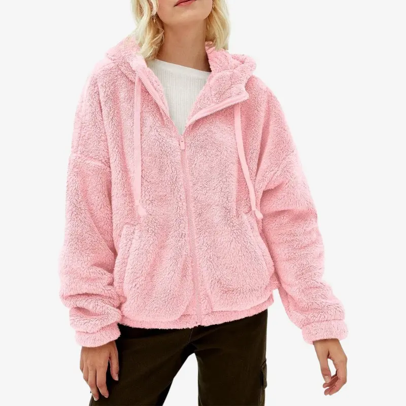 Veste femme zippée à capuche manches longues