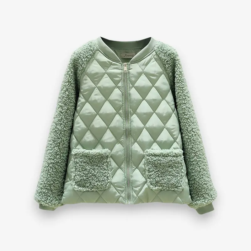 Veste femme zippée ample col rond manches longues