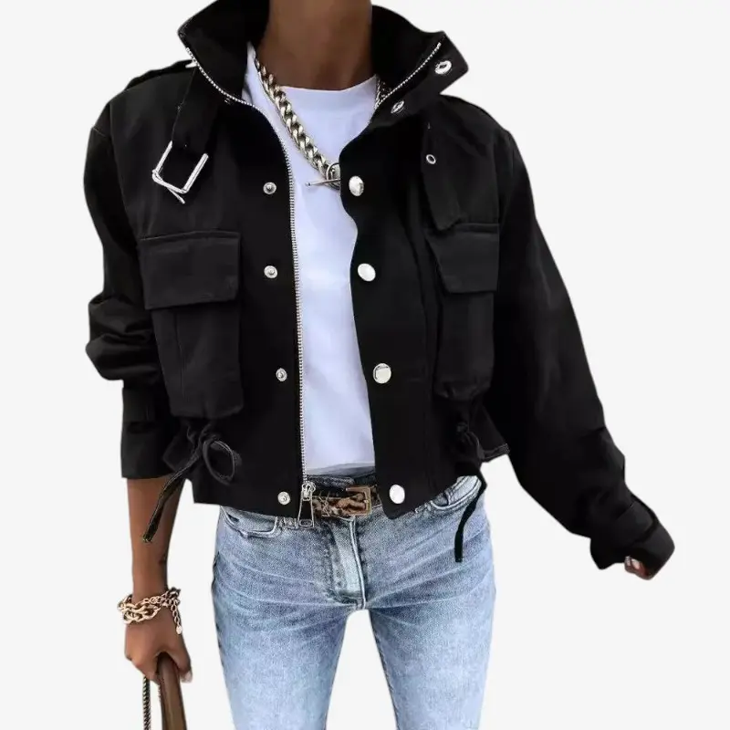 Veste femme zippée col montant