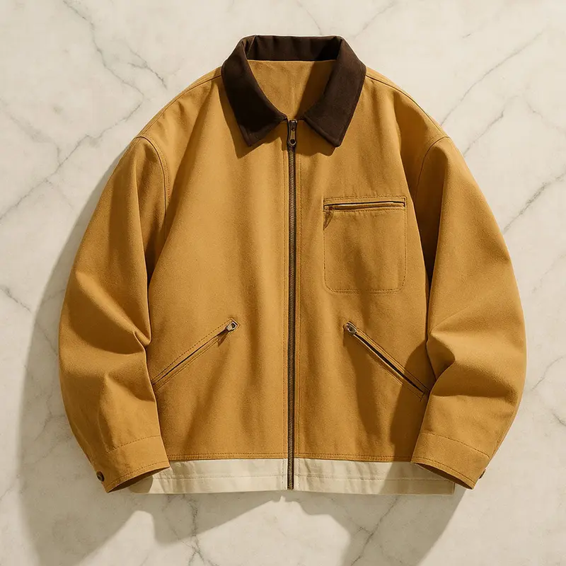 Veste homme rétro en coton, coupe décontractée et confortable