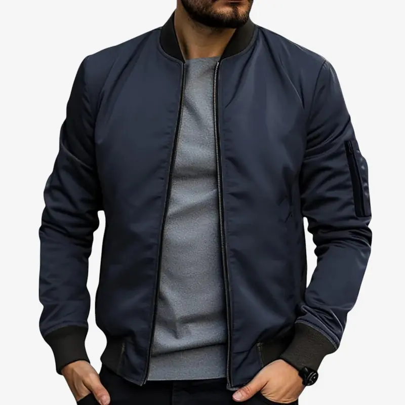 Veste homme slim zippée à col montant