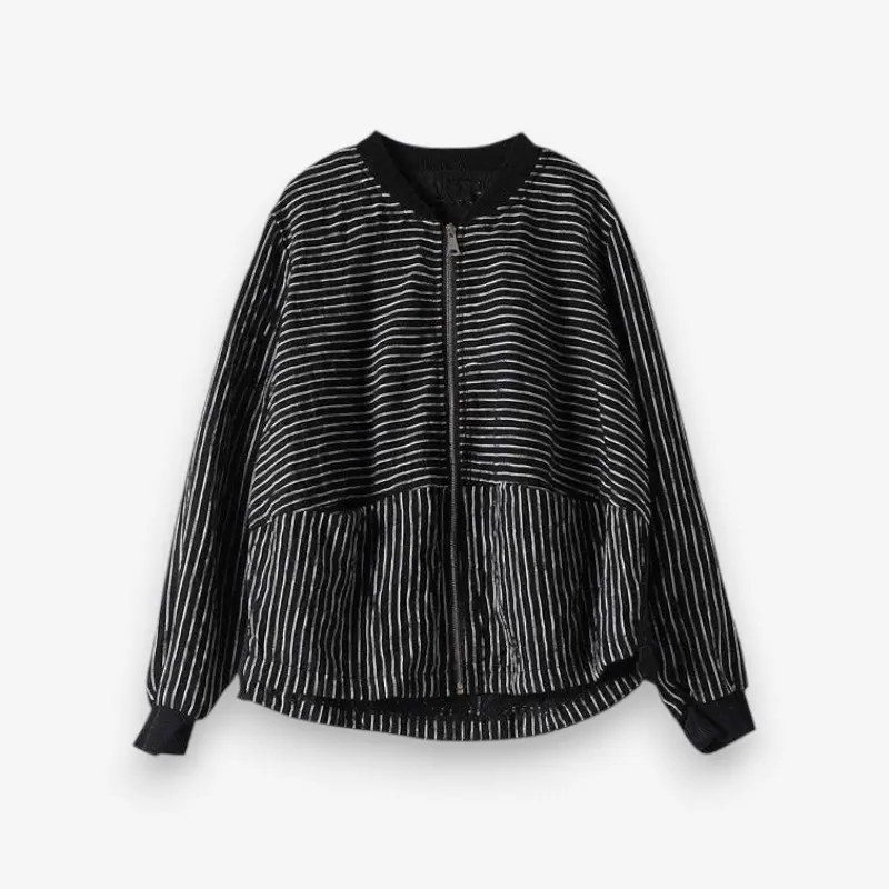 Veste imprimée manches longues zippée col rond