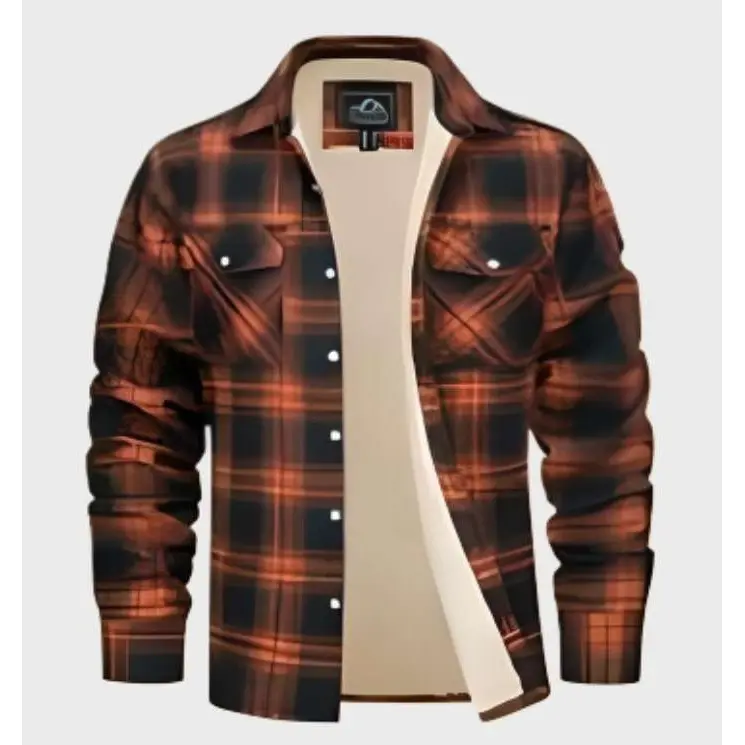 Veste Jasper homme en flanelle vintage, doublure polaire