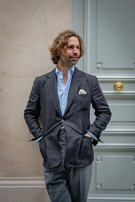 Veste Marcello marron « Nuit Parisienne »