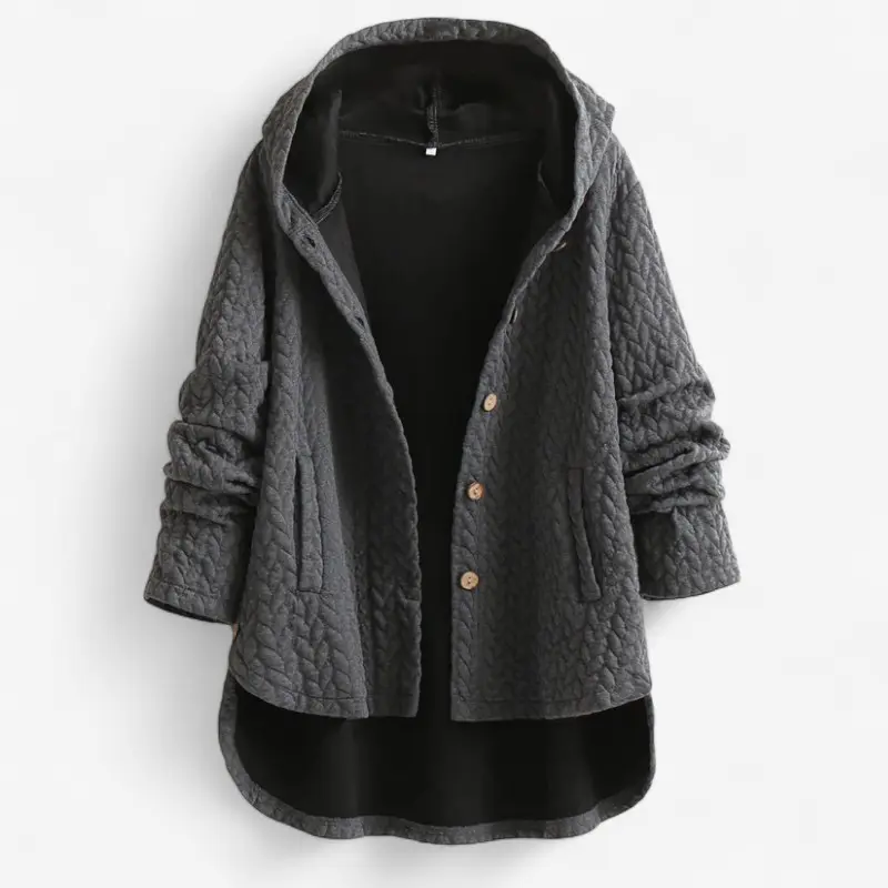 Veste mi-longue femme Julia à capuche