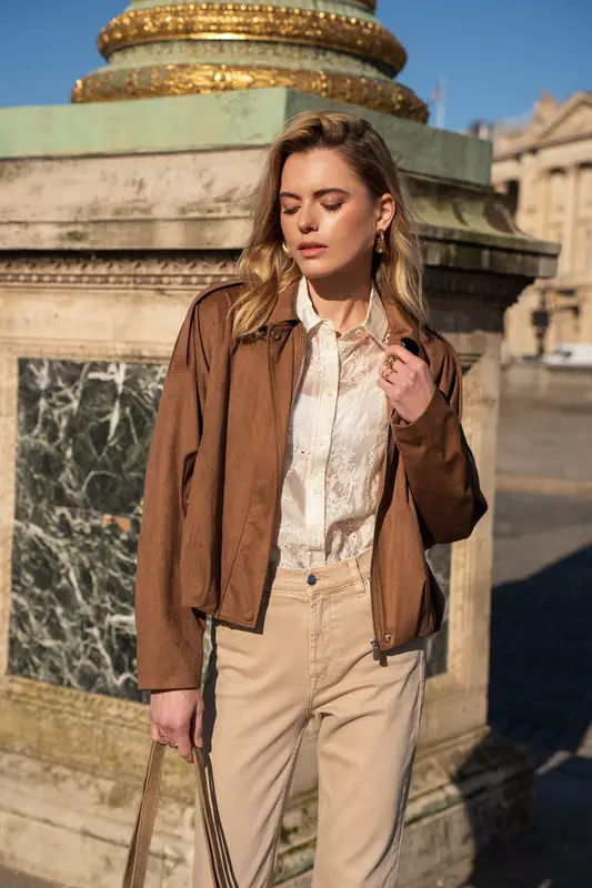 Veste oversize en suédine