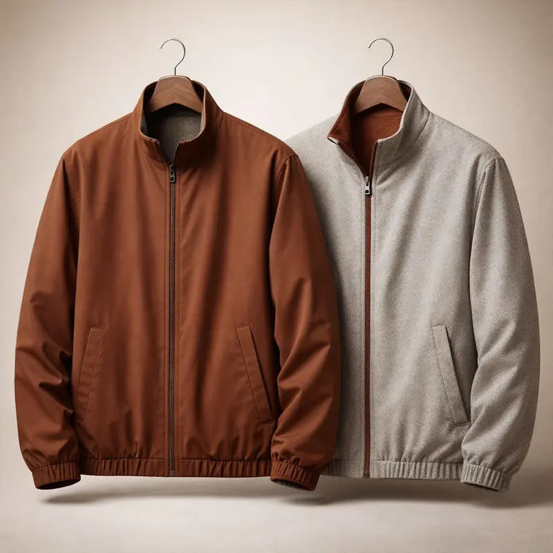 Veste réversible homme zippée, deux styles en une