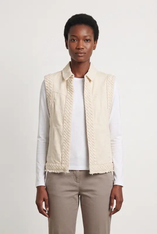 Veste Sans Manches Beige - Taille S/36
