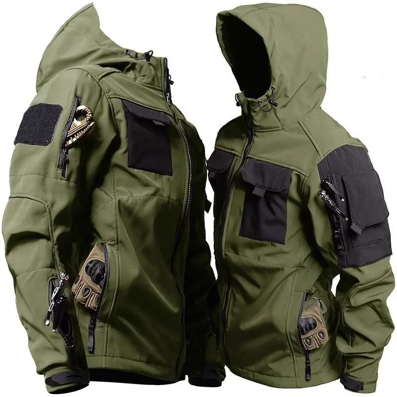 Veste softshell tactique imperméable, coupe-vent unisexe