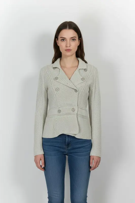 Veste Tricotée Blanche - Taille XL/42