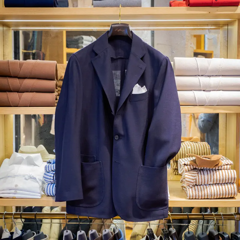 Veste VIAGGIATORE en laine froide FRESCO bleu marine