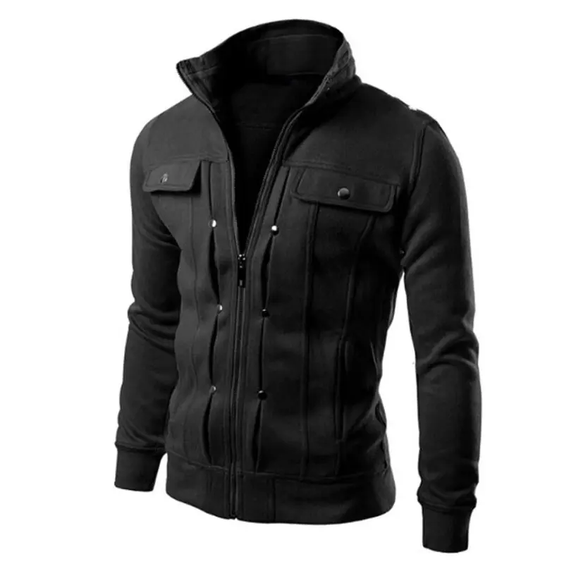 Veste zippée homme à col montant, modèle court