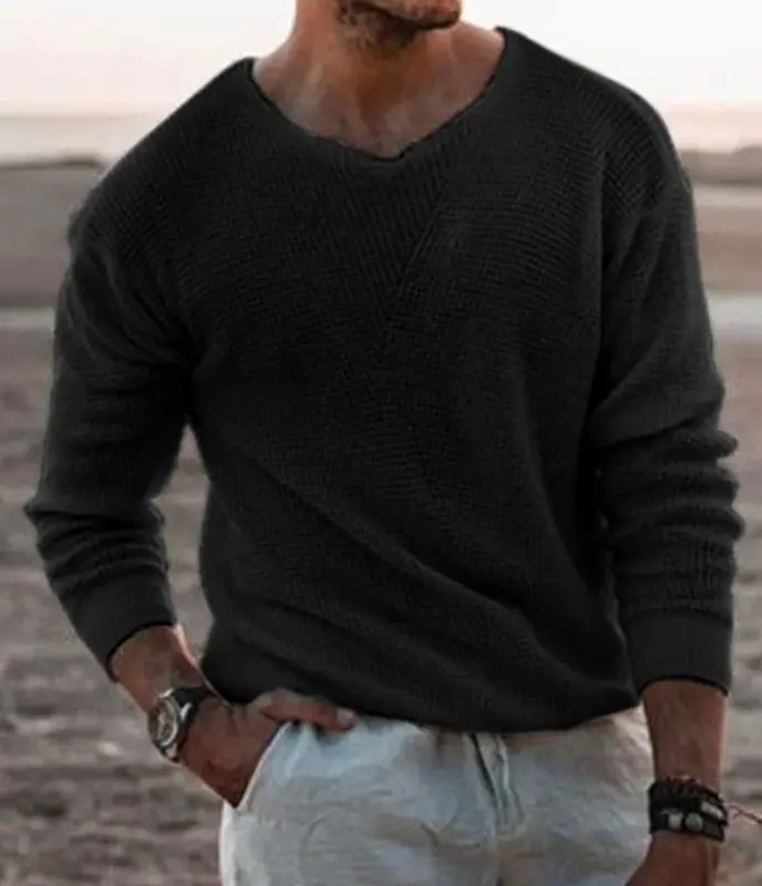 Victor – Pull homme à col en V avec manches longues