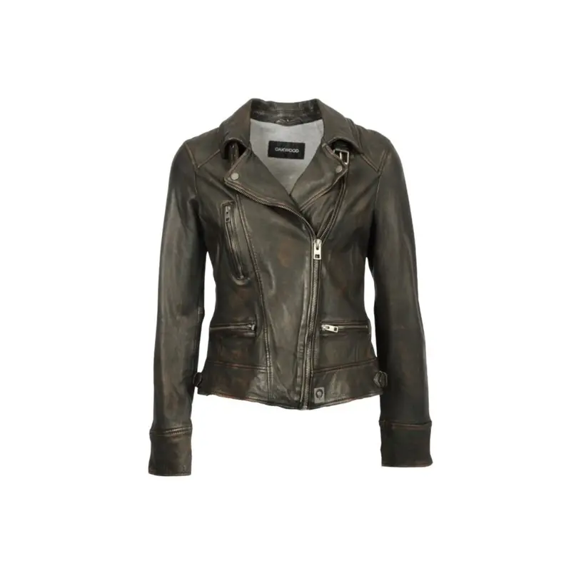 VIDEO (REF. 62065) MARRON VIEILLI - BLOUSON EN CUIR EFFET LAVÉ