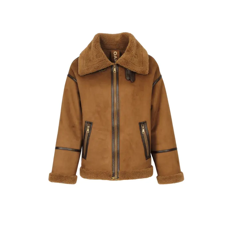 VINCI LONG (REF. 65364) WHISKY - BLOUSON EN FAUSSE FOURRURE